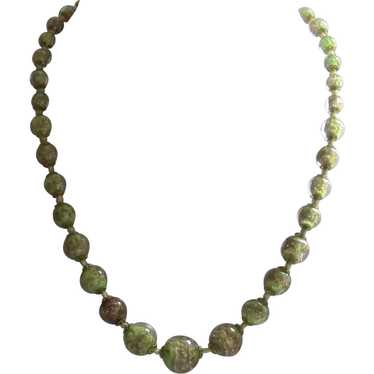 Lovely Speckled Glass Bead Necklace - image 1