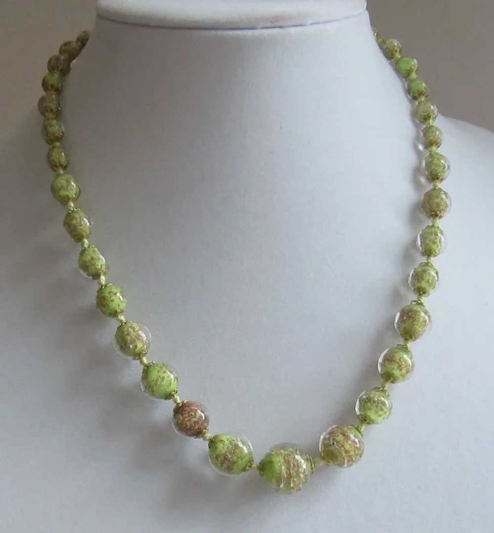 Lovely Speckled Glass Bead Necklace - image 2