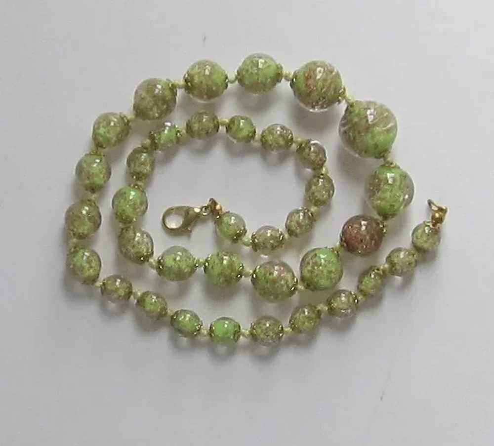 Lovely Speckled Glass Bead Necklace - image 4