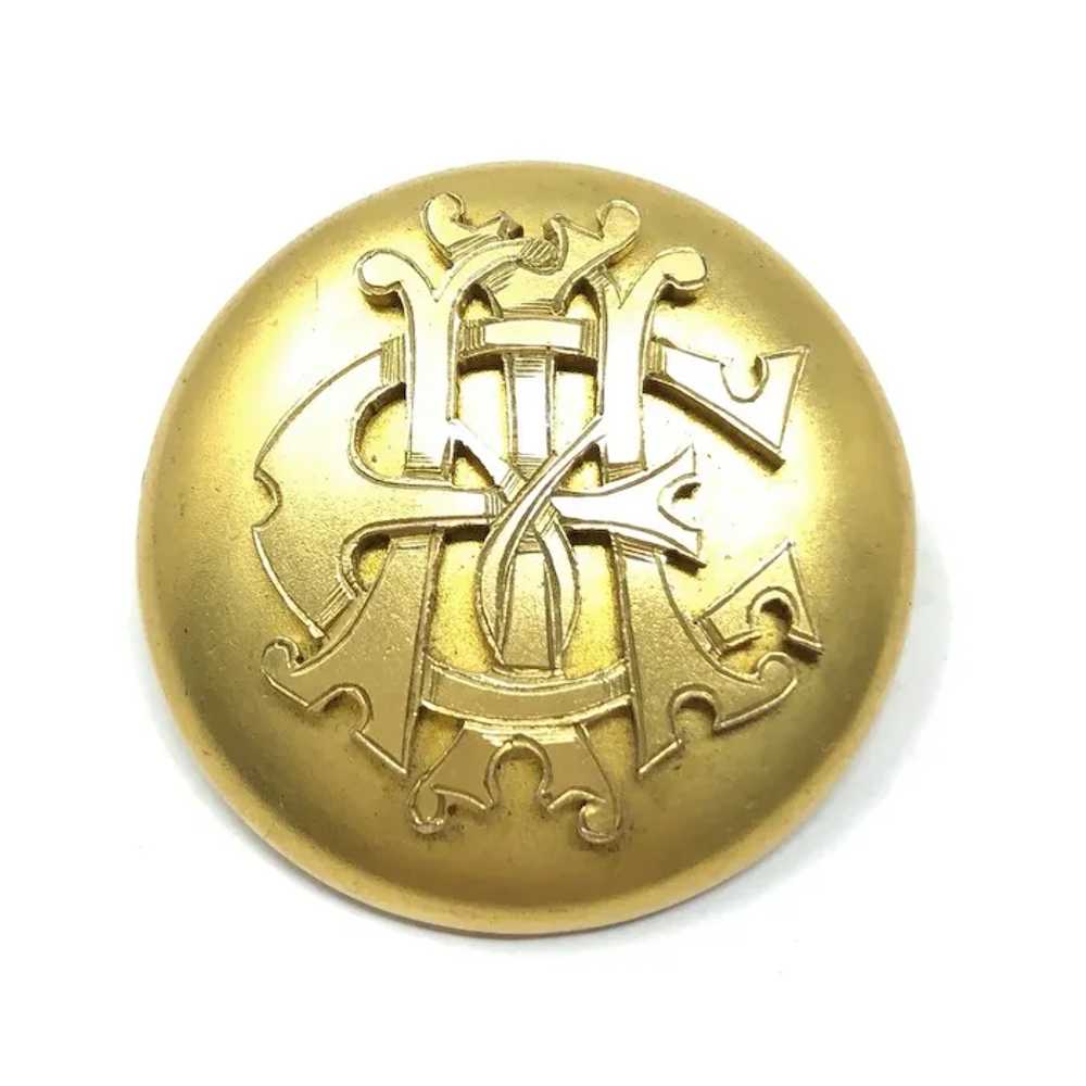 Victorian Gold Filled Antique 'AEI' Brooch - image 3