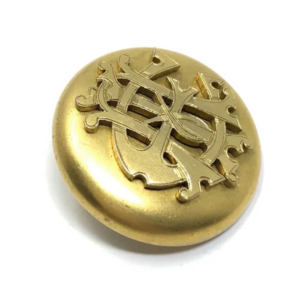 Victorian Gold Filled Antique 'AEI' Brooch - image 6