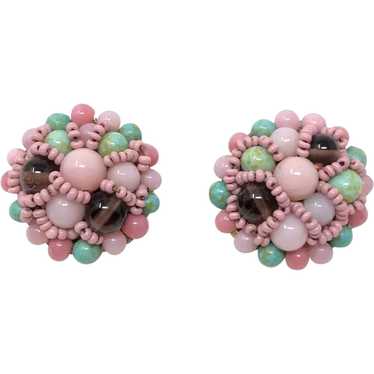 Coppola e Toppo 1950s Turquoise and Pink Glass Be… - image 1