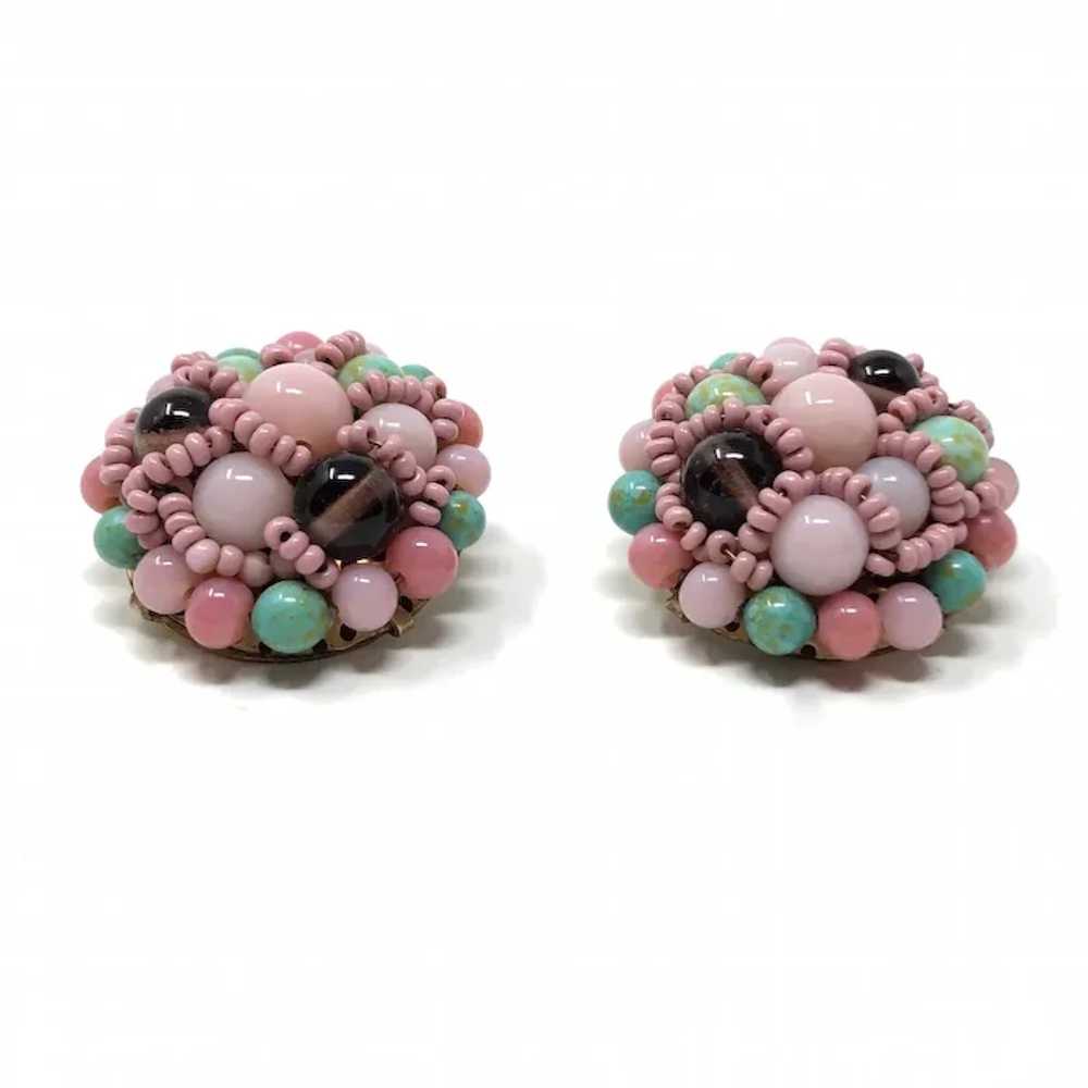 Coppola e Toppo 1950s Turquoise and Pink Glass Be… - image 3