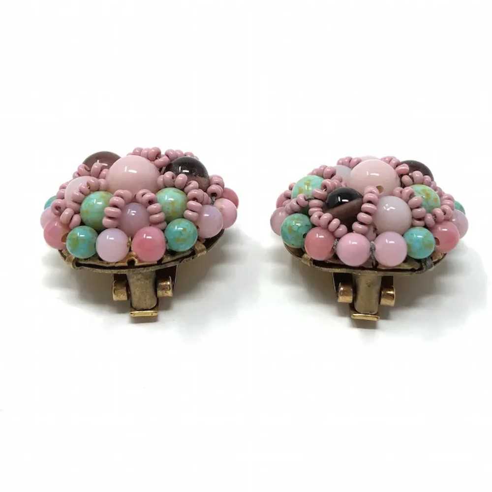 Coppola e Toppo 1950s Turquoise and Pink Glass Be… - image 4