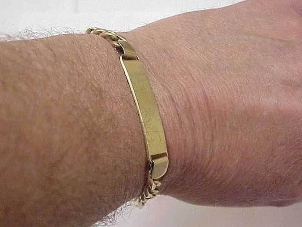 Estate Vintage Italy Men's 10kt Yellow Gold ID Br… - image 3