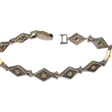 Vintage Anatoli Sterling Silver Two-Tone Triangul… - image 1