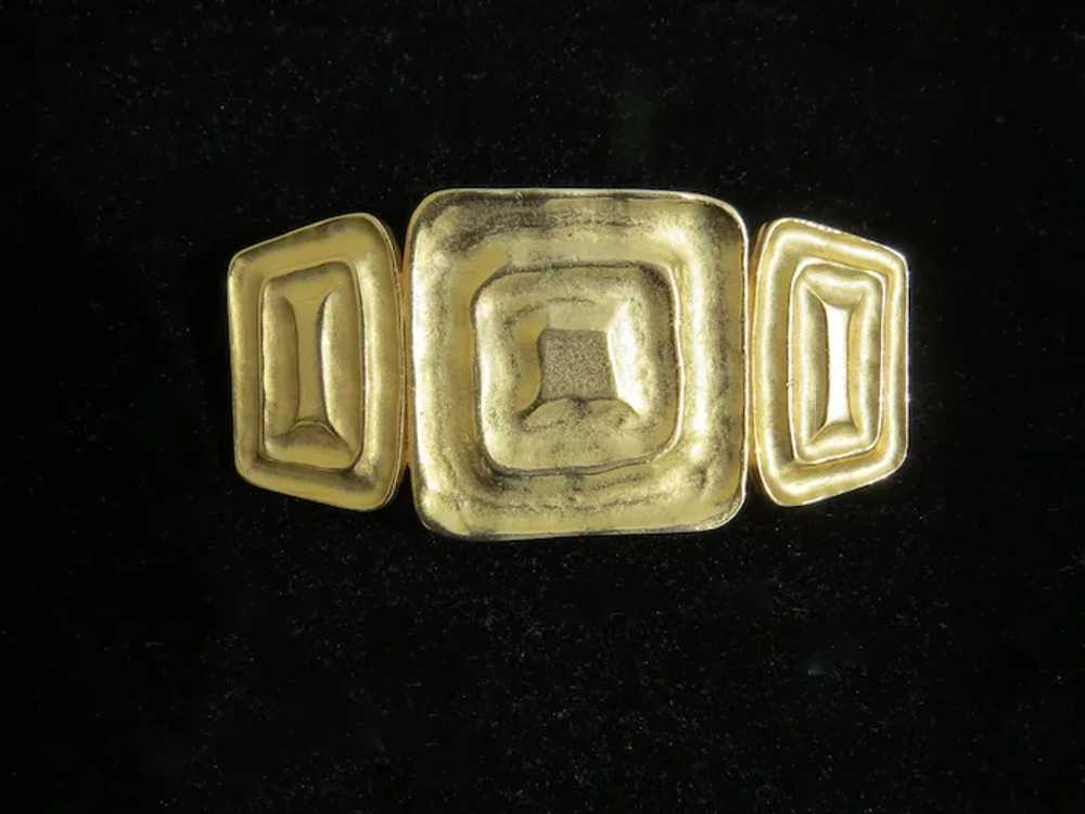 Vintage "Les Bernard" Modernist Gold Tone Bracele… - image 2