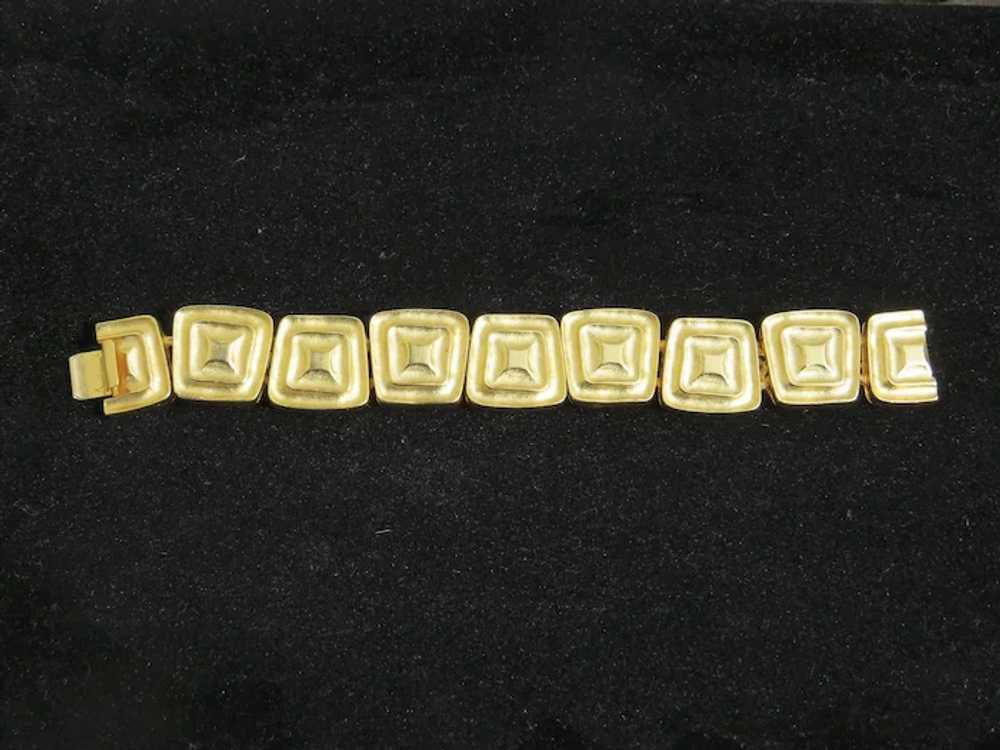 Vintage "Les Bernard" Modernist Gold Tone Bracele… - image 6