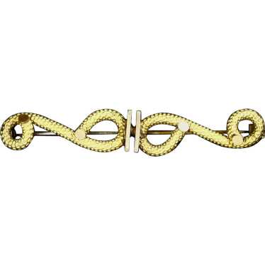 Unusual Victorian 2-Color Gold Front Bar Pin