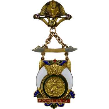 Stunning Decorative Egyptian Revival Enamel Medal 