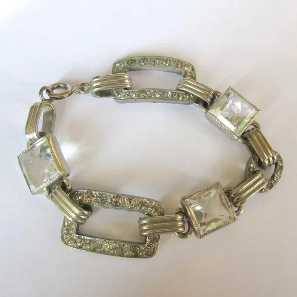 Deco Rhinestone Bracelet, Crystals, 1930's - image 3