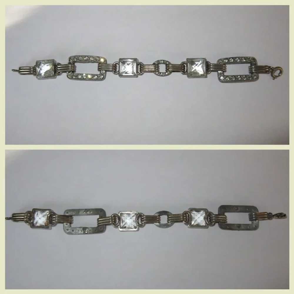 Deco Rhinestone Bracelet, Crystals, 1930's - image 4