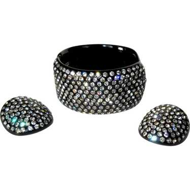 Weiss Thermoplastic Bracelet & Earrings, Rhineston