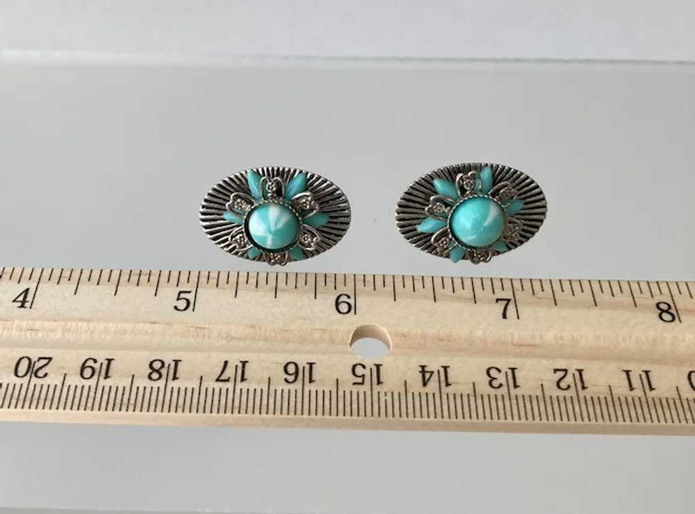 Southwestern Style Faux Turquoise Dimensional Ear… - image 4