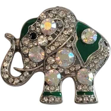 Lucky Elephant Brooch with Lots of Bling - image 1