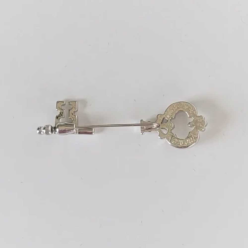 Skeleton Key Fleur-De-Lis Stick Pin by Avon in Si… - image 7