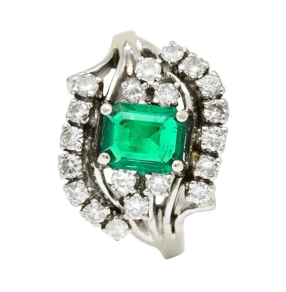 1950's Mid-Century 1.59 CTW Emerald Diamond 14 Ka… - image 12