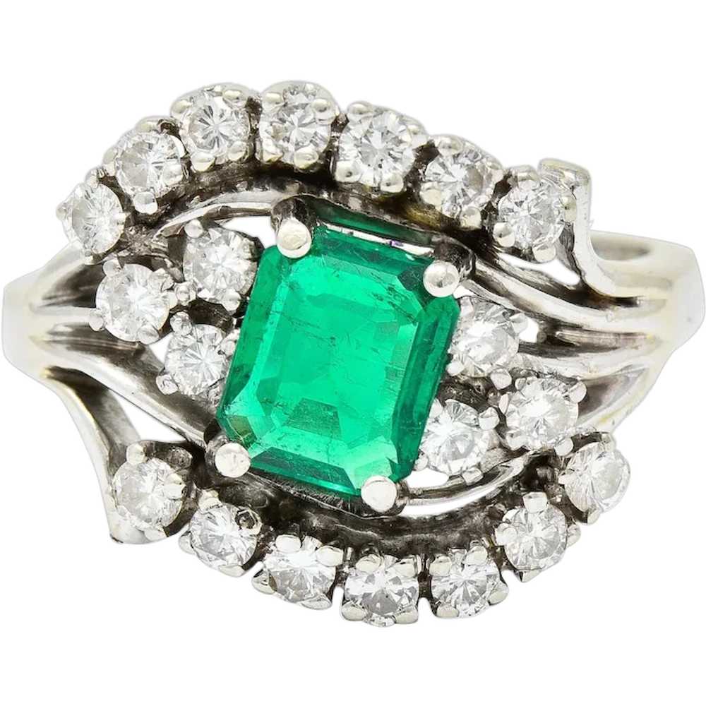 1950's Mid-Century 1.59 CTW Emerald Diamond 14 Ka… - image 1