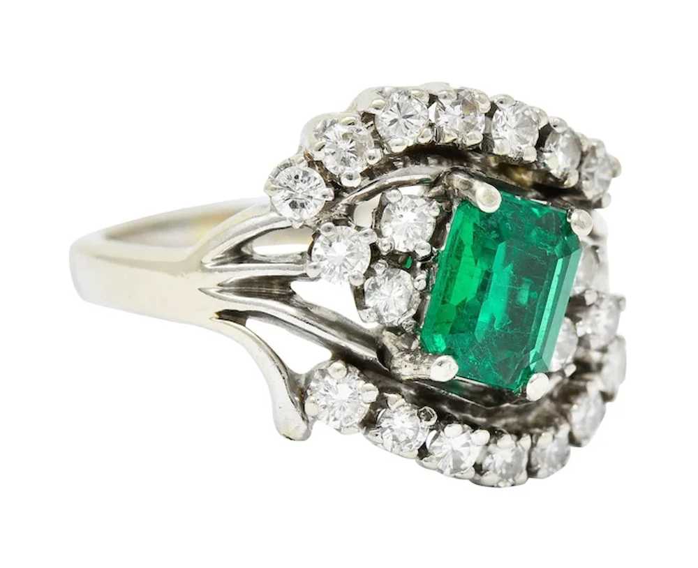 1950's Mid-Century 1.59 CTW Emerald Diamond 14 Ka… - image 2