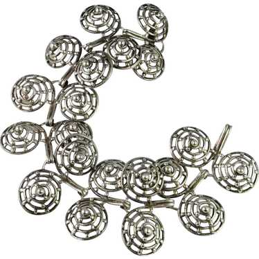 Modernist Sterling Silver Bangle Bracelet 925 Spi… - image 1