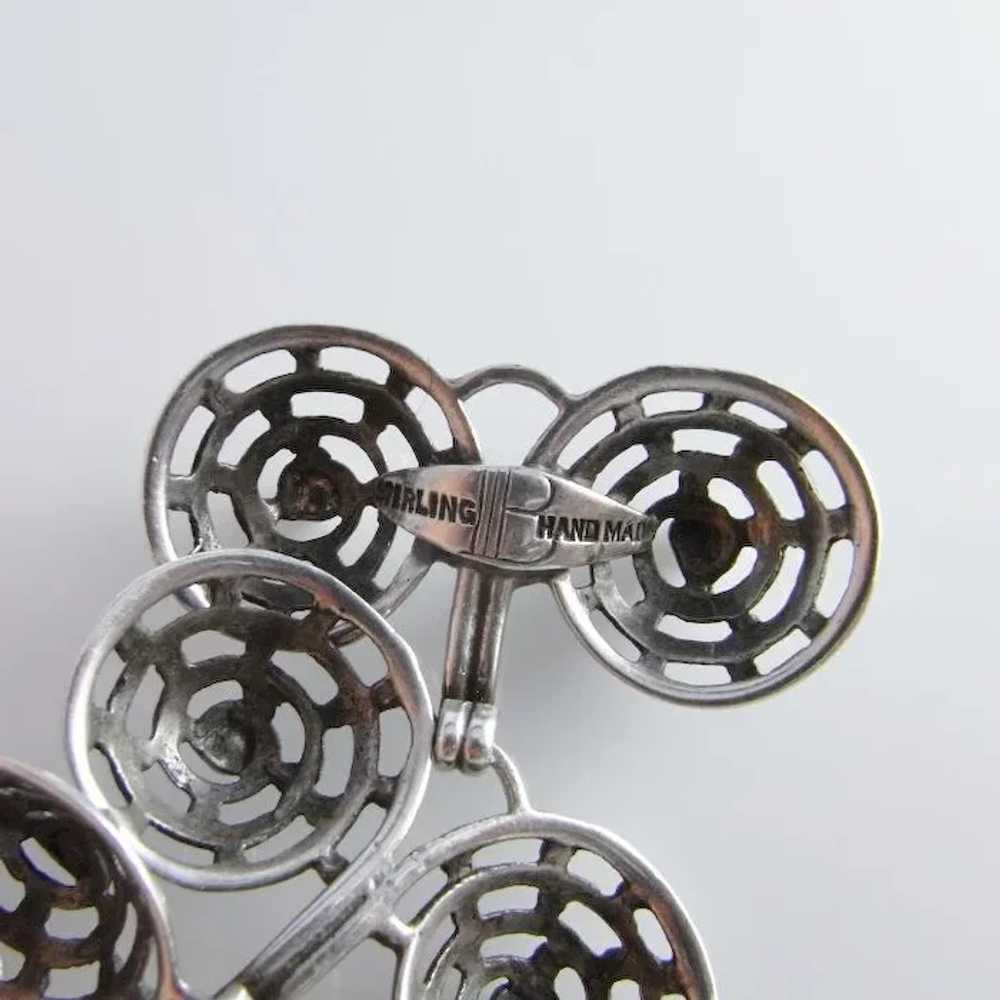 Modernist Sterling Silver Bangle Bracelet 925 Spi… - image 4
