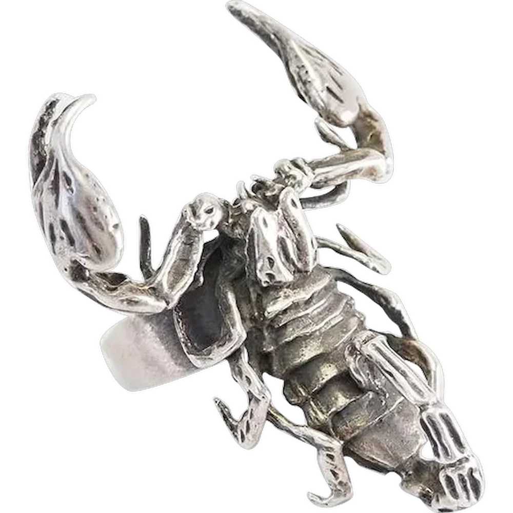 Stunning huge vintage sterling silver Scorpion sc… - image 1