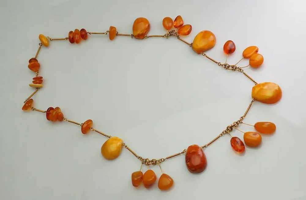 Gorgeous vintage genuine Baltic amber dangling ge… - image 2