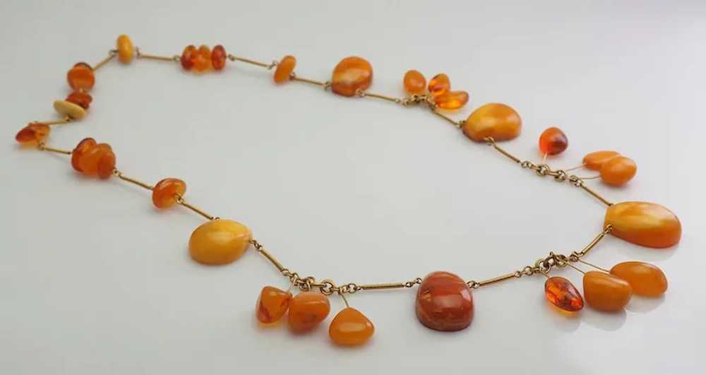 Gorgeous vintage genuine Baltic amber dangling ge… - image 3