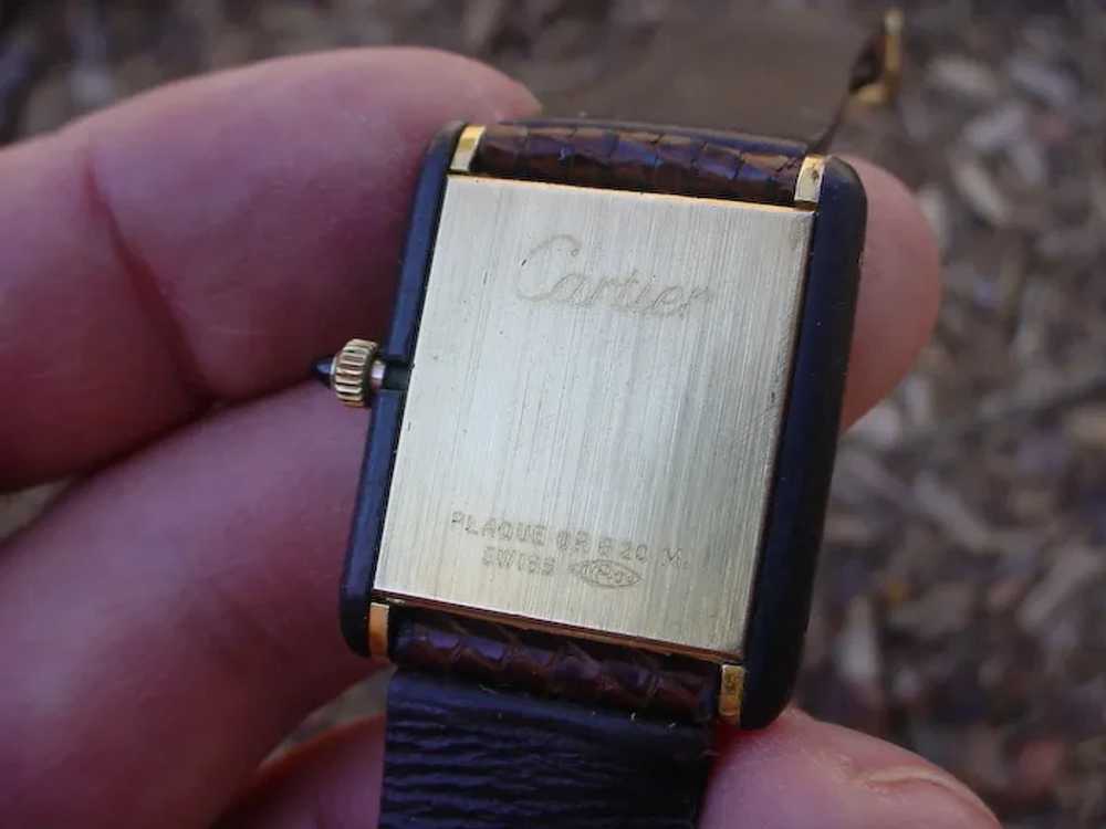 Vintage Rare Ladies Cartier Tank, Wood Dial & Cas… - image 12