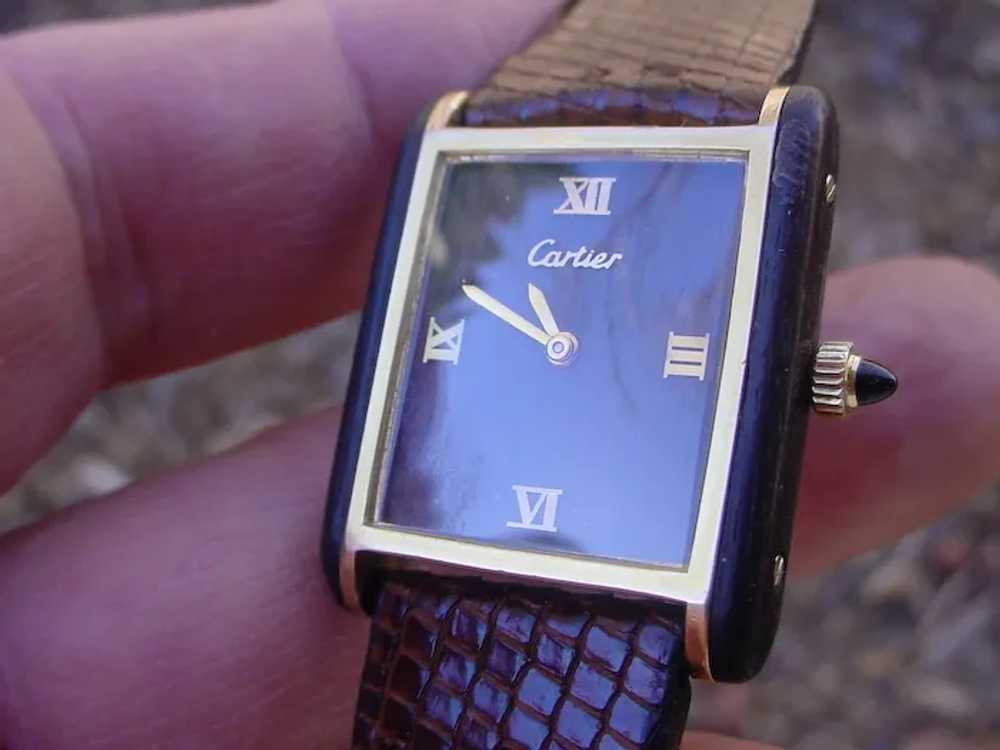 Vintage Rare Ladies Cartier Tank, Wood Dial & Cas… - image 2