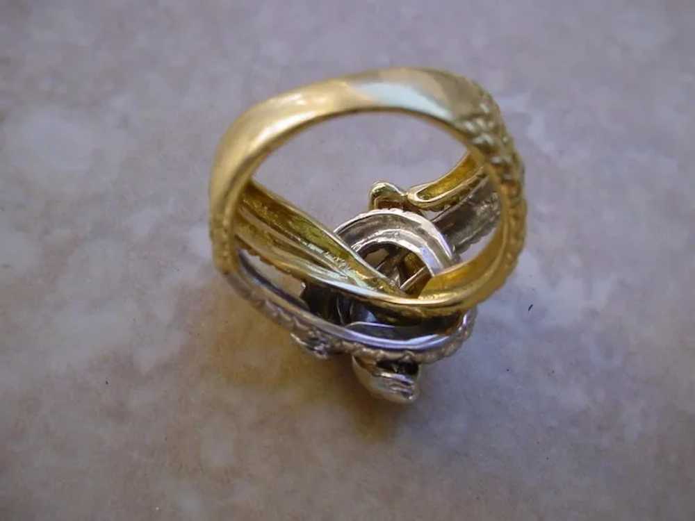 Beautiful 18K Gold And Platinum Ladies Ring Depic… - image 8