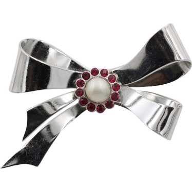 Brooch Pin Signed Coro Bow - image 1