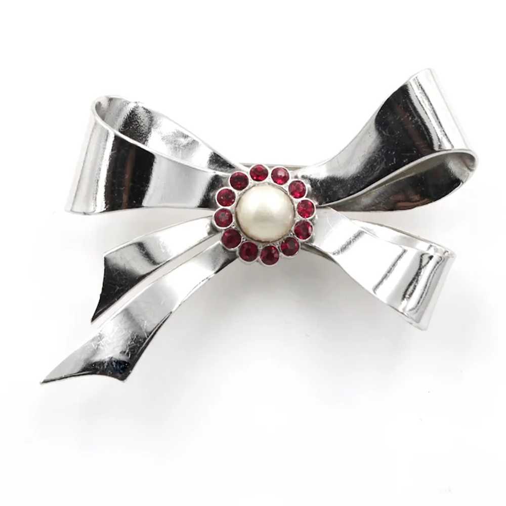 Brooch Pin Signed Coro Bow - image 2