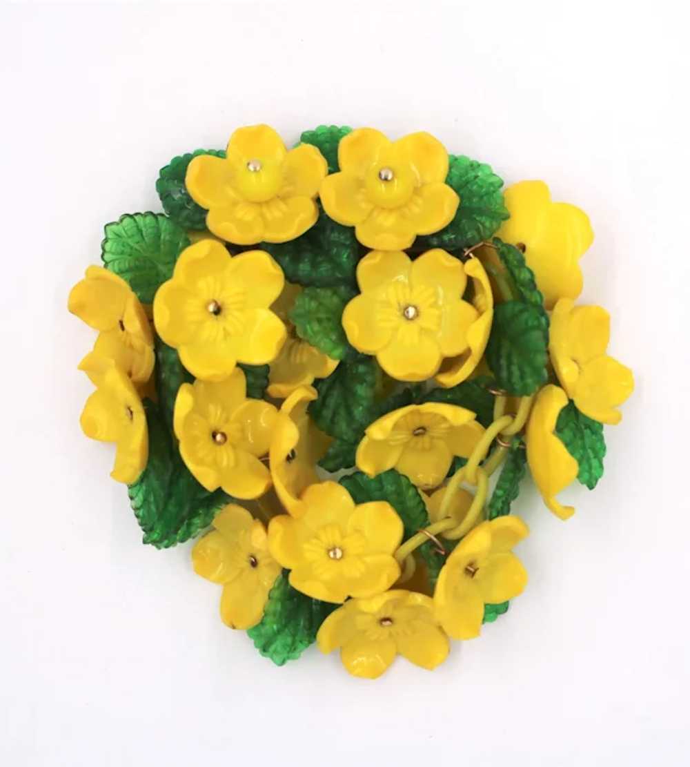 Brooch Pin Early Miriam Haskell Wired Yellow Plas… - image 3