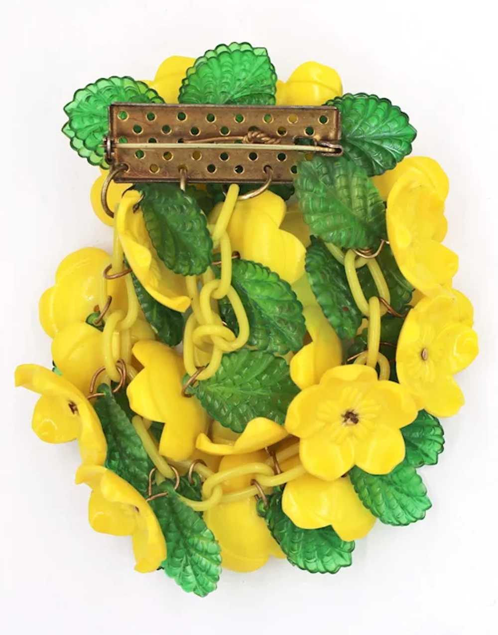 Brooch Pin Early Miriam Haskell Wired Yellow Plas… - image 4