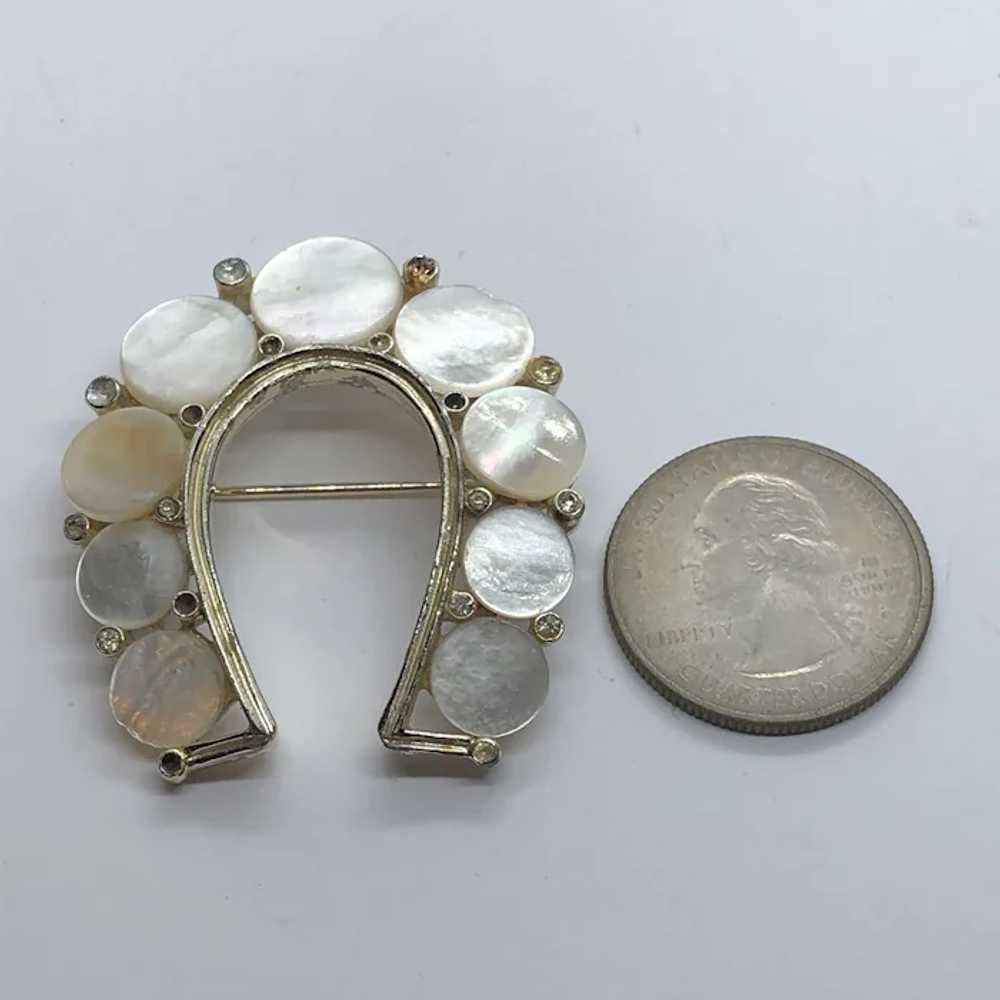 Lisner Vintage Gold Tone & Mother of Pearl Lucky … - image 6