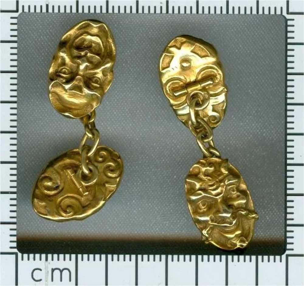 French Antique 18 Karat Yellow Gold Greek Comedy … - image 8