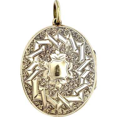 Large Victorian 9K Gold Mizpah Locket Pendant - image 1