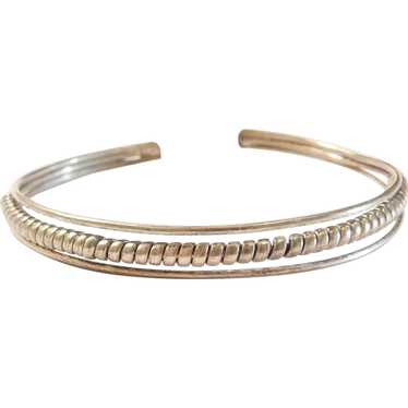 Coiled / Twisted Cuff Bracelet Sterling Silver