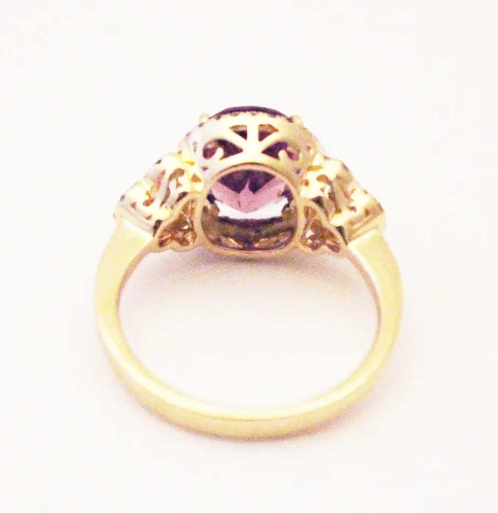3 CT Amazing Natural Pink Spinel and Diamond Ring… - image 3