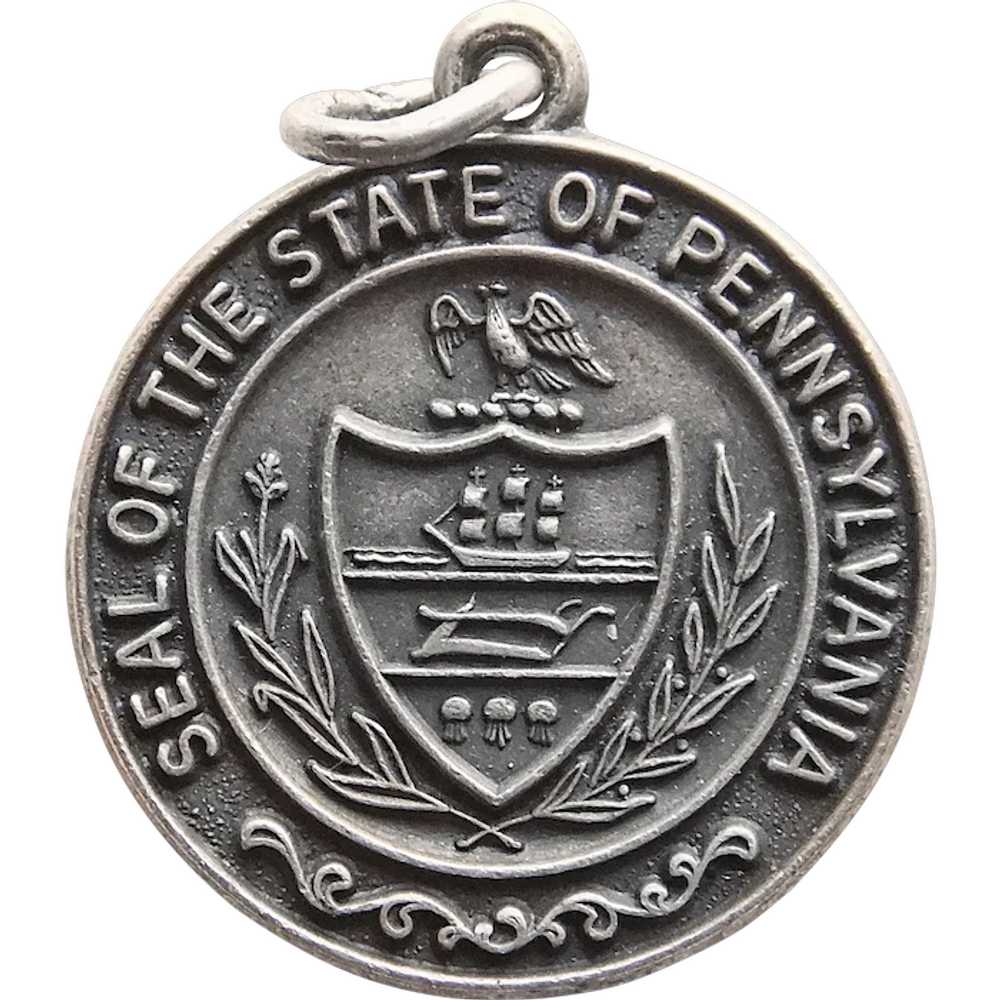 Sterling PENNSYLVANIA State Seal Vintage Charm - … - image 1