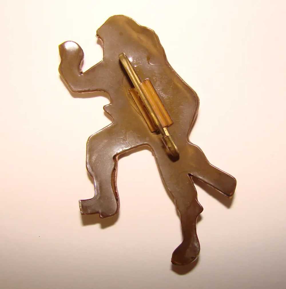 Awesome Celluloid ARMY MAN Vintage Brooch - image 2