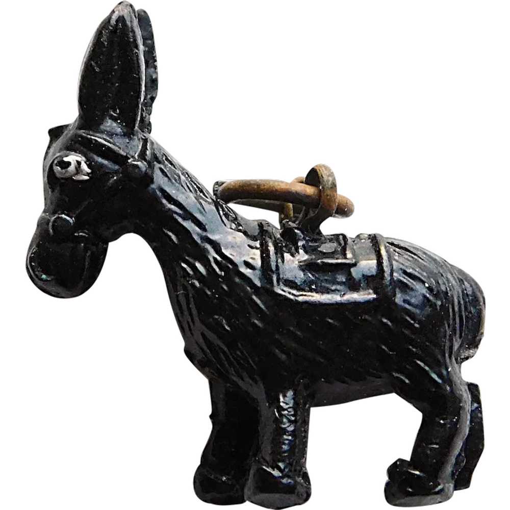 Vintage Celluloid DONKEY Estate Charm - image 1