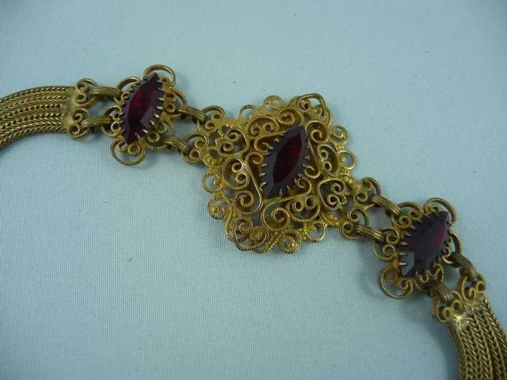 Late 40's Red Signed Hobe Bracelet - image 2