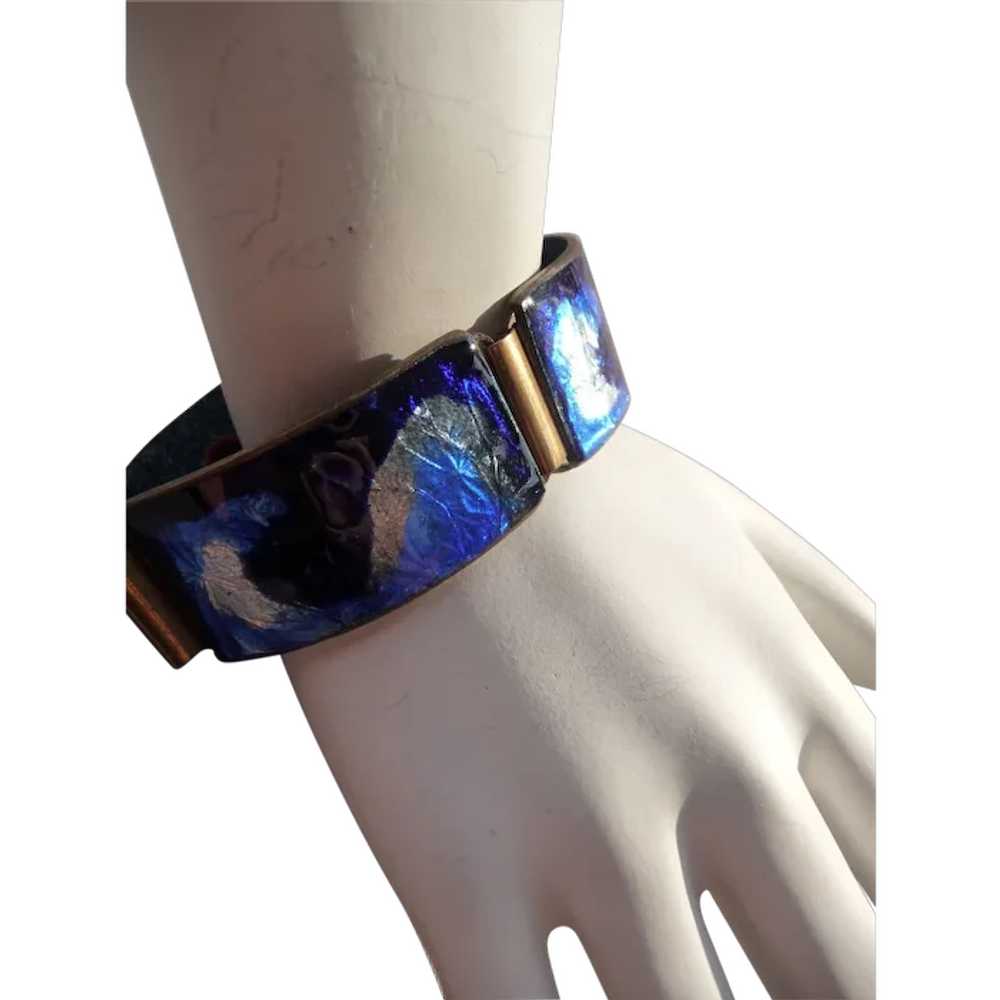 Exceptional Vintage Foil Enamel German Bracelet - image 1