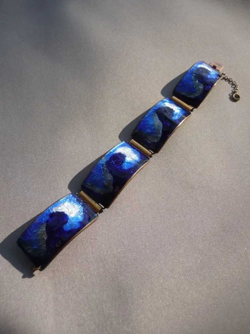 Exceptional Vintage Foil Enamel German Bracelet - image 2