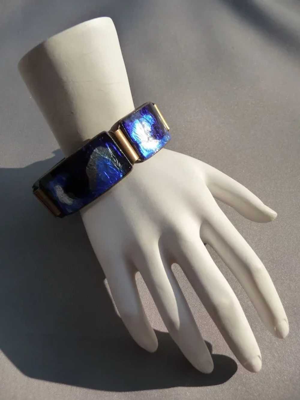 Exceptional Vintage Foil Enamel German Bracelet - image 4