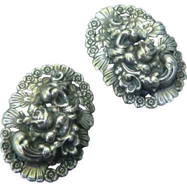 Vintage Silver Napier Clip Earrings - image 1