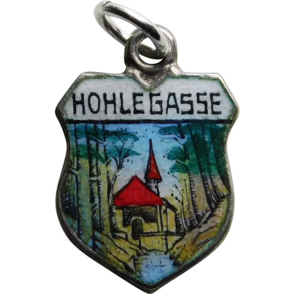 800 Silver & Enamel HOHLE GASSE Vintage Estate Ch… - image 1