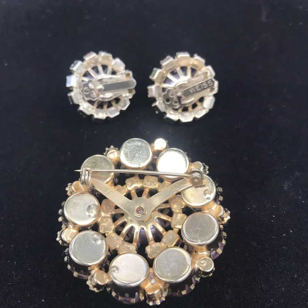 Vintage Weiss “Lavender” Brooch & Matching Earrin… - image 10